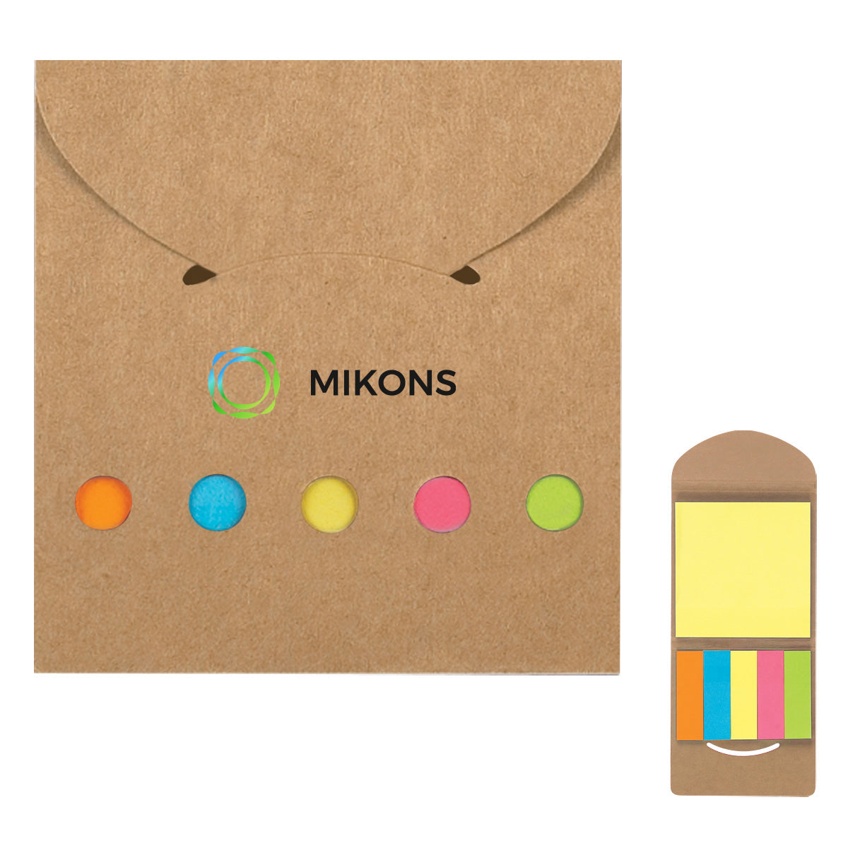 Sticky Notes and Flags in a Pocket Case - Natural - Full Color