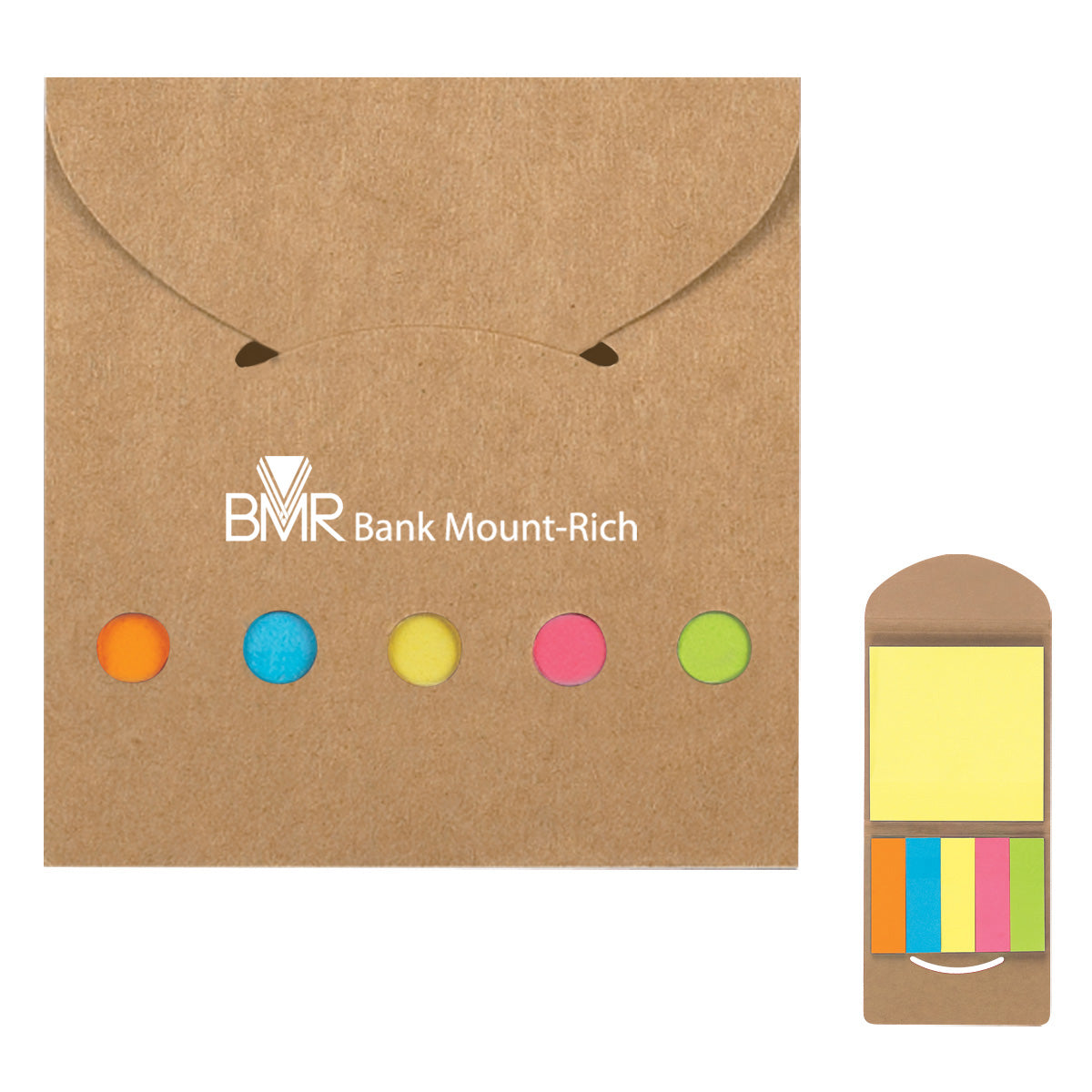 Sticky Notes and Flags in a Pocket Case - Natural - Silk Screen