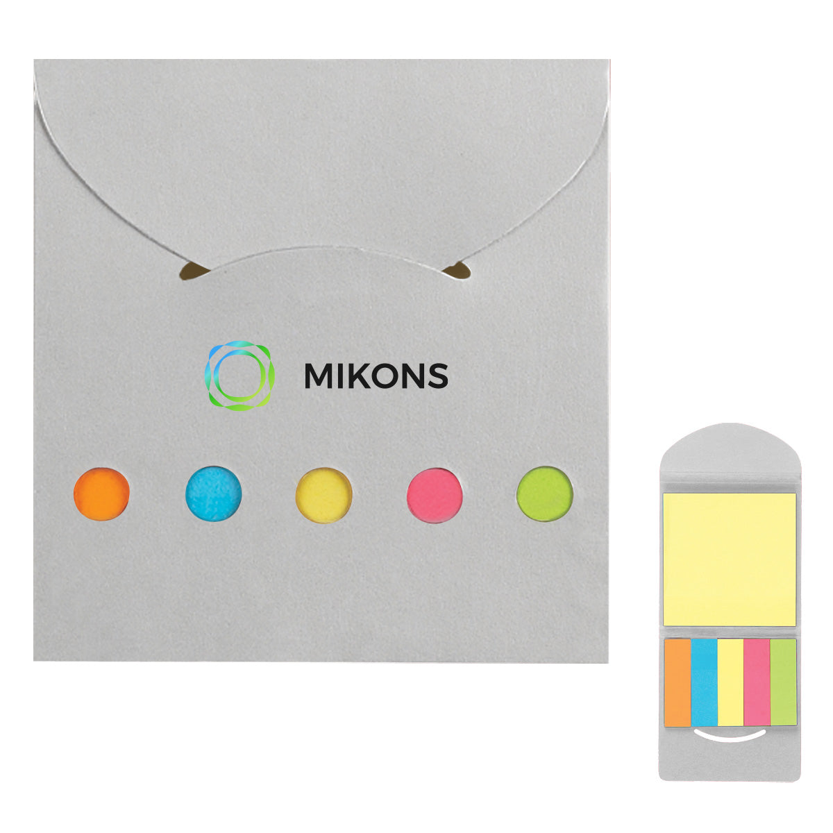 Sticky Notes and Flags in a Pocket Case - Silver - Full Color