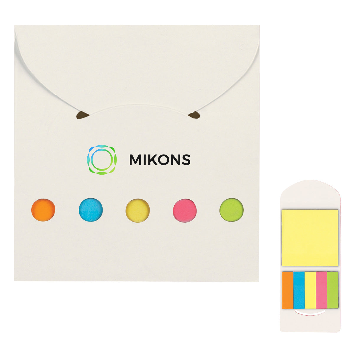 Sticky Notes and Flags in a Pocket Case - White - Full Color