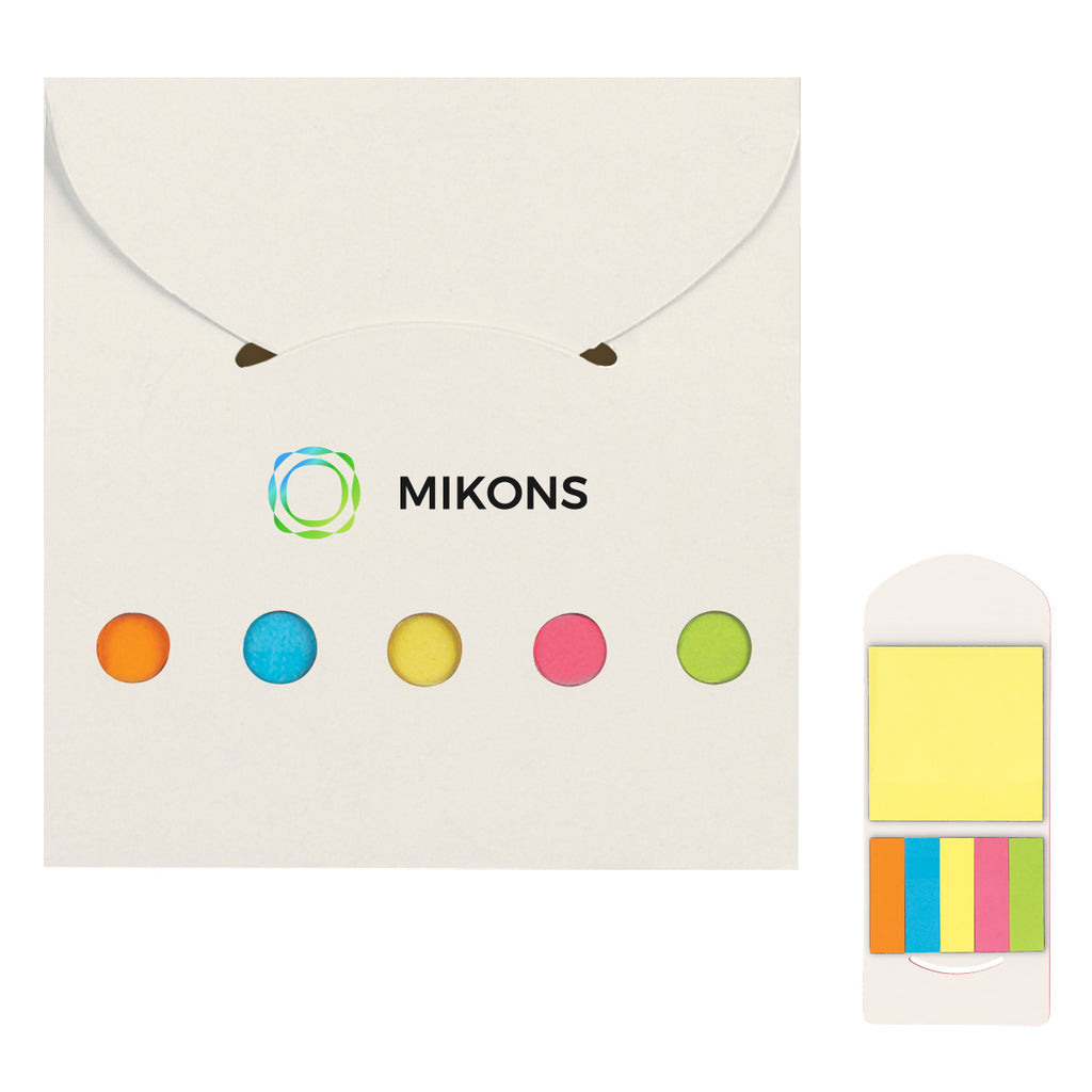 Sticky Notes and Flags in a Pocket Case - White - Full Color