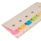 Sticky Notes and Ruler Pad in Recycled Milk Carton - White - Right Angle Detail
