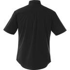 Stirling Short Sleeve Twill Work Shirt for Tall Men Embroidery - Black - Back Flat