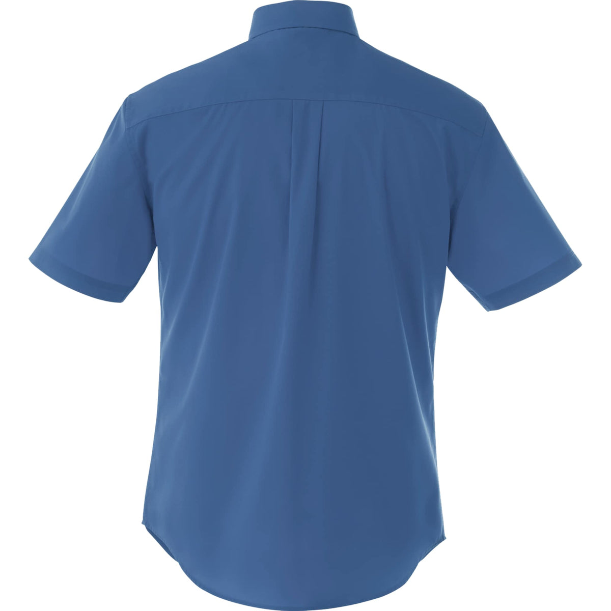 Stirling Short Sleeve Twill Work Shirt for Tall Men Embroidery - Blue - Back Flat