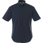 Stirling Short Sleeve Twill Work Shirt for Tall Men Embroidery - Navy 410 - Front Flat