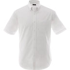 Stirling Short Sleeve Twill Work Shirt for Tall Men Embroidery - White - Front Flat