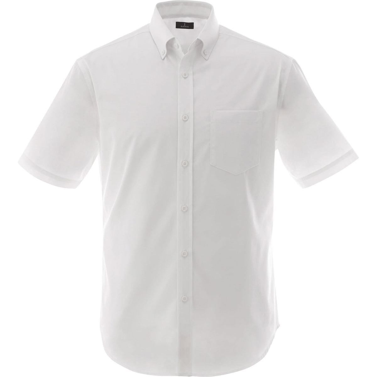 Stirling Short Sleeve Twill Work Shirt for Tall Men Embroidery - White - Front Flat