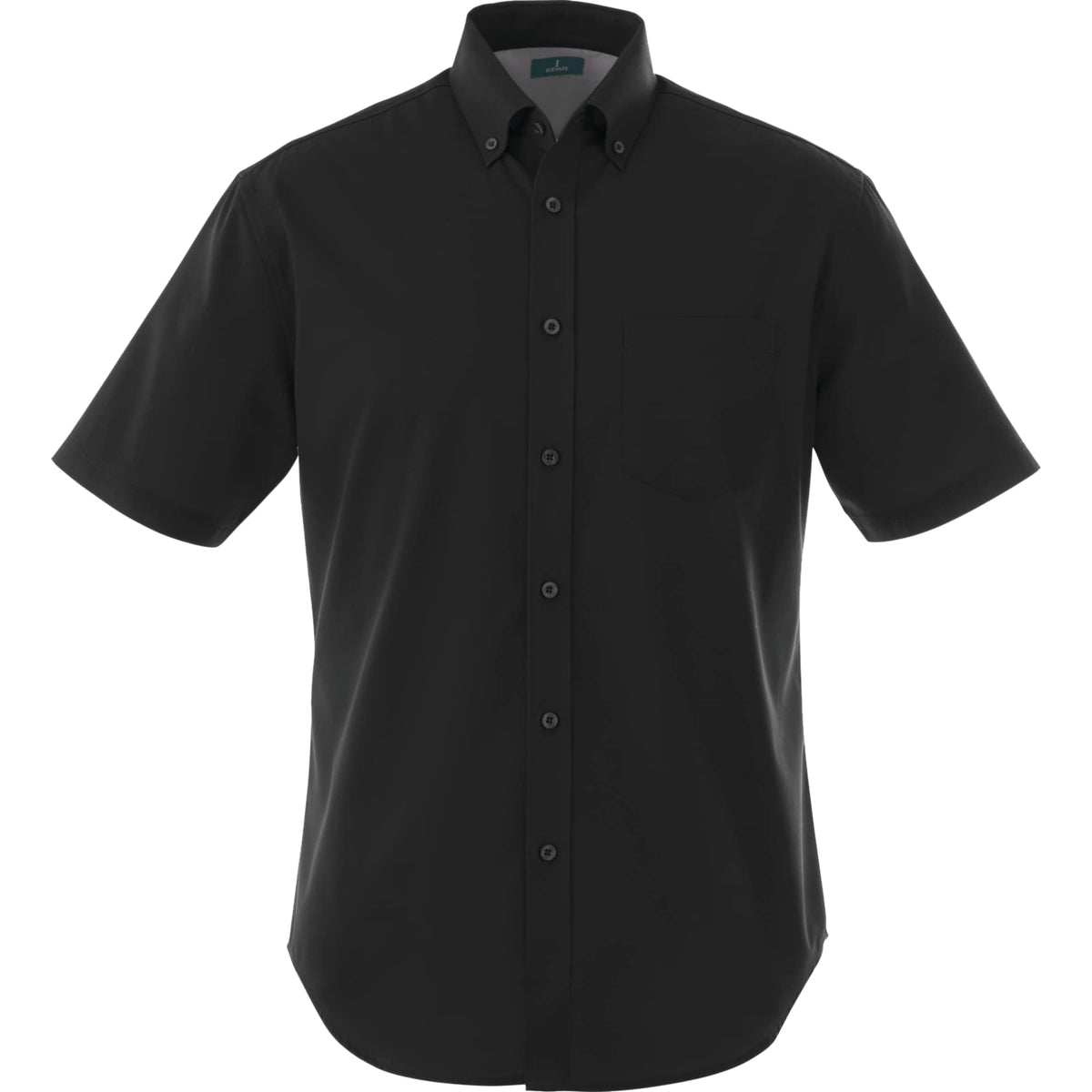 Stirling Short Sleeve Twill Work Shirt for Tall Men Transfer - Black - Front Flat