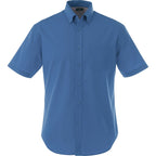 Stirling Short Sleeve Twill Work Shirt for Tall Men Transfer - Blue - Front Flat