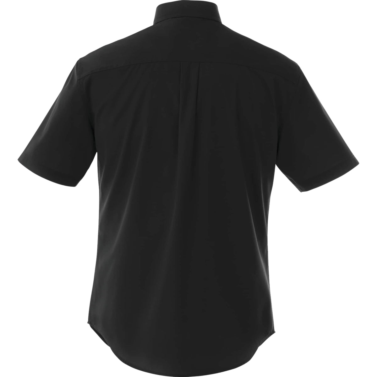 Stirling Short Sleeve Work Shirt in Poly Cotton Twill for Men Embroidery - Black - Back Flat