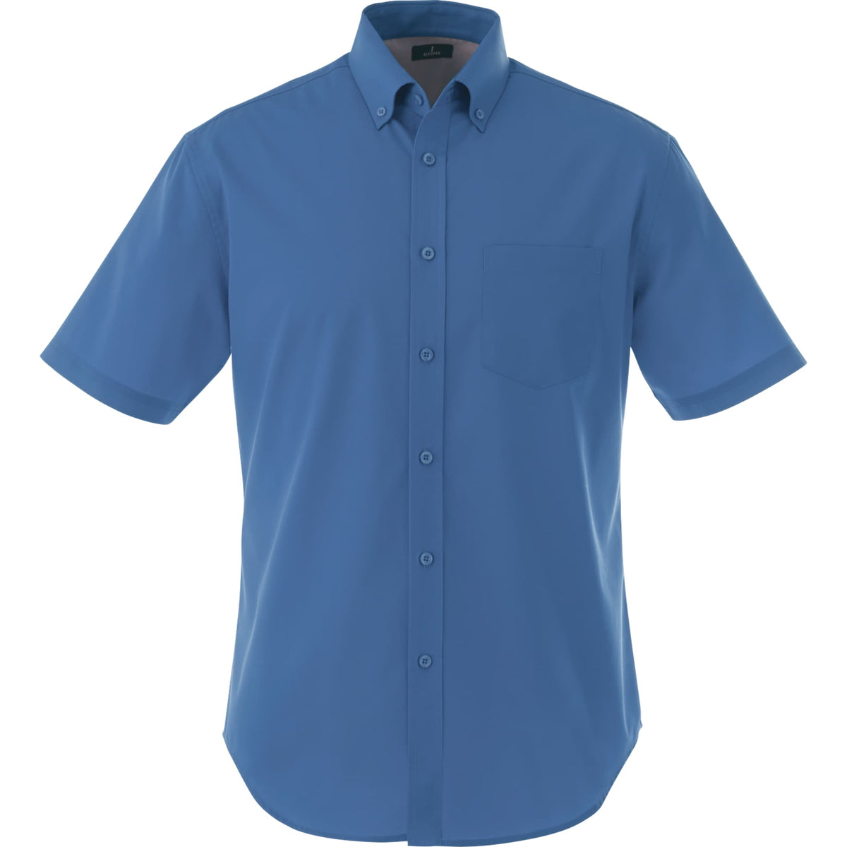 Stirling Short Sleeve Work Shirt in Poly Cotton Twill for Men Embroidery - Blue - Front Flat