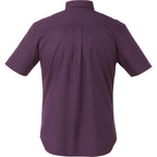 Stirling Short Sleeve Work Shirt in Poly Cotton Twill for Men Embroidery - Dark Plum - Front Flat