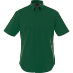 Stirling Short Sleeve Work Shirt in Poly Cotton Twill for Men Embroidery - Forest Green - Front Flat
