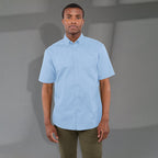 Stirling Short Sleeve Work Shirt in Poly Cotton Twill for Men Embroidery - Frost Blue - Front