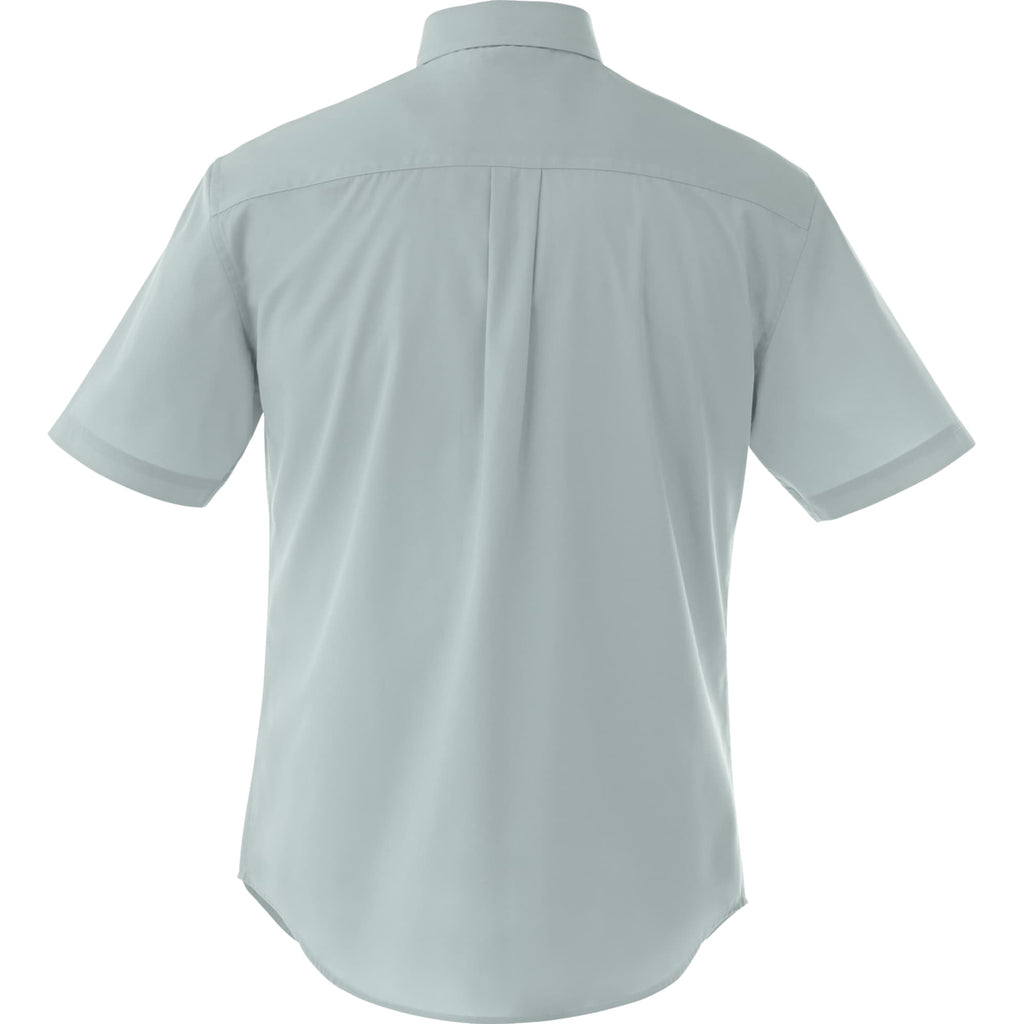 Stirling Short Sleeve Work Shirt in Poly Cotton Twill for Men Embroidery - Grey - Back Flat