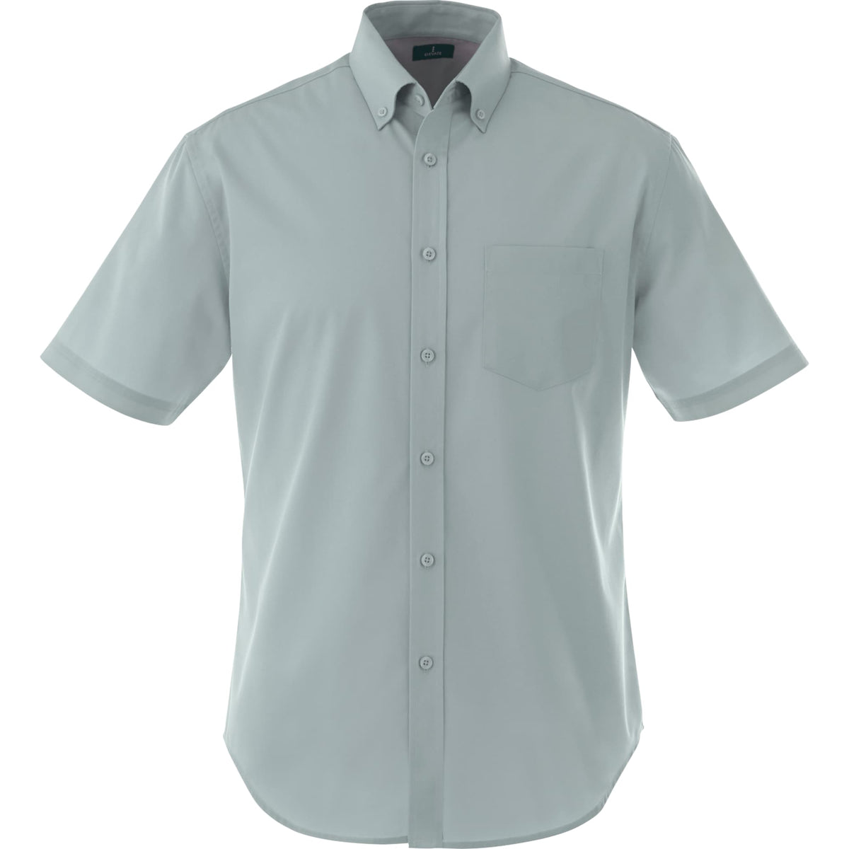 Stirling Short Sleeve Work Shirt in Poly Cotton Twill for Men Embroidery - Grey - Front Flat