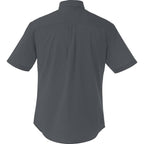 Stirling Short Sleeve Work Shirt in Poly Cotton Twill for Men Embroidery - Grey Storm - Back Flat
