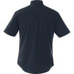 Stirling Short Sleeve Work Shirt in Poly Cotton Twill for Men Embroidery - Navy - Back Flat