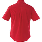 Stirling Short Sleeve Work Shirt in Poly Cotton Twill for Men Embroidery - Team Red - Back Flat