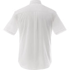 Stirling Short Sleeve Work Shirt in Poly Cotton Twill for Men Embroidery - White - Back Flat