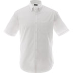 Stirling Short Sleeve Work Shirt in Poly Cotton Twill for Men Embroidery - White - Front Flat