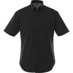 Stirling Short Sleeve Work Shirt in Poly Cotton Twill for Men Transfer - Black - Front Flat