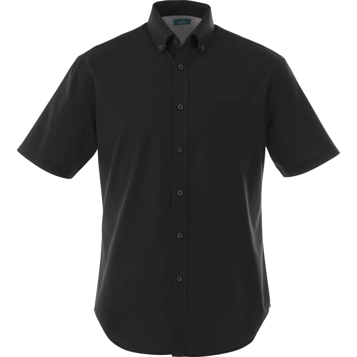 Stirling Short Sleeve Work Shirt in Poly Cotton Twill for Men Transfer - Black - Front Flat