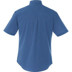 Stirling Short Sleeve Work Shirt in Poly Cotton Twill for Men Transfer - Blue - Back Flat