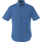 Stirling Short Sleeve Work Shirt in Poly Cotton Twill for Men Transfer - Blue - Front Flat