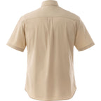 Stirling Short Sleeve Work Shirt in Poly Cotton Twill for Men Transfer - Desert Khaki - Back Flat