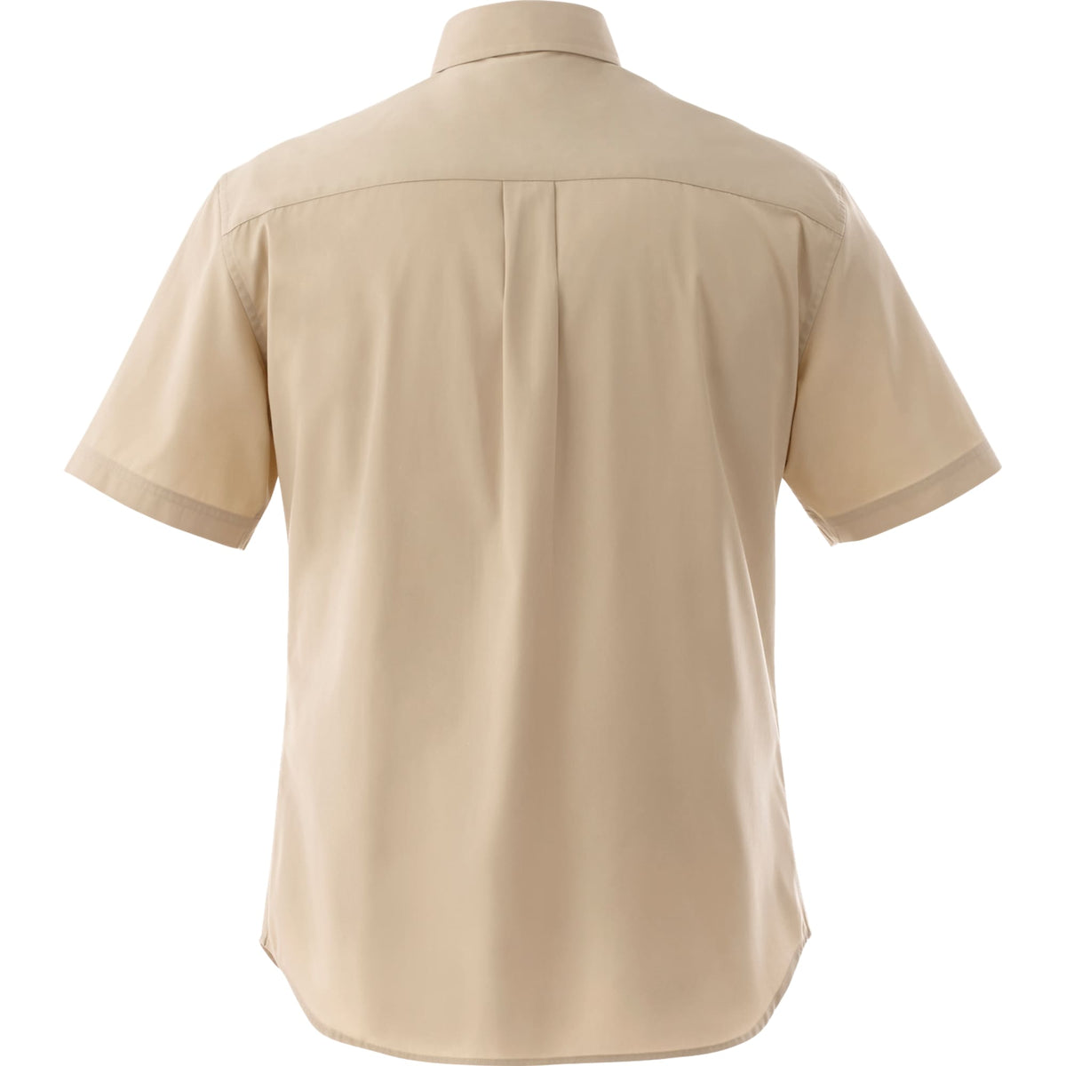 Stirling Short Sleeve Work Shirt in Poly Cotton Twill for Men Transfer - Desert Khaki - Back Flat