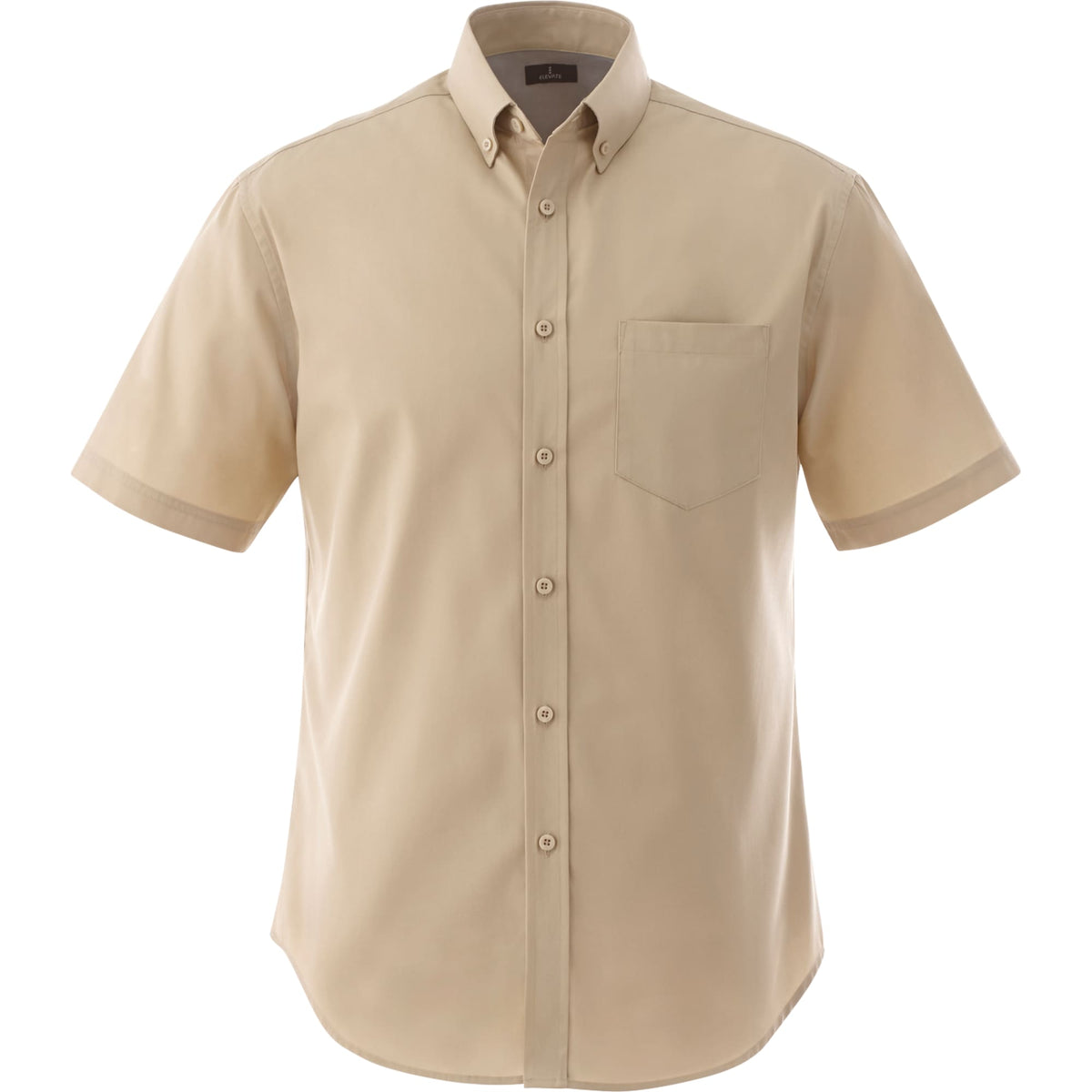 Stirling Short Sleeve Work Shirt in Poly Cotton Twill for Men Transfer - Desert Khaki - Front Flat