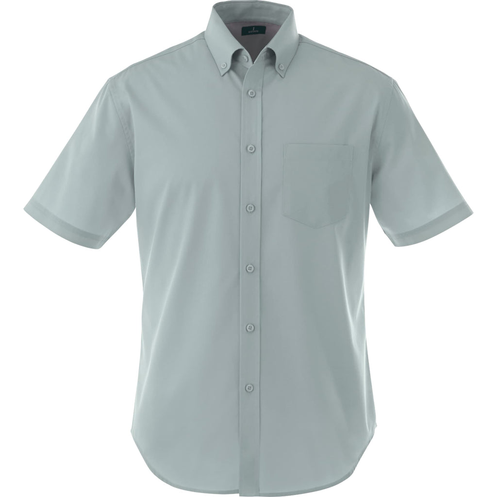Stirling Short Sleeve Work Shirt in Poly Cotton Twill for Men Transfer - Grey - Front Flat