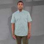 Stirling Short Sleeve Work Shirt in Poly Cotton Twill for Men Transfer - Grey - Front