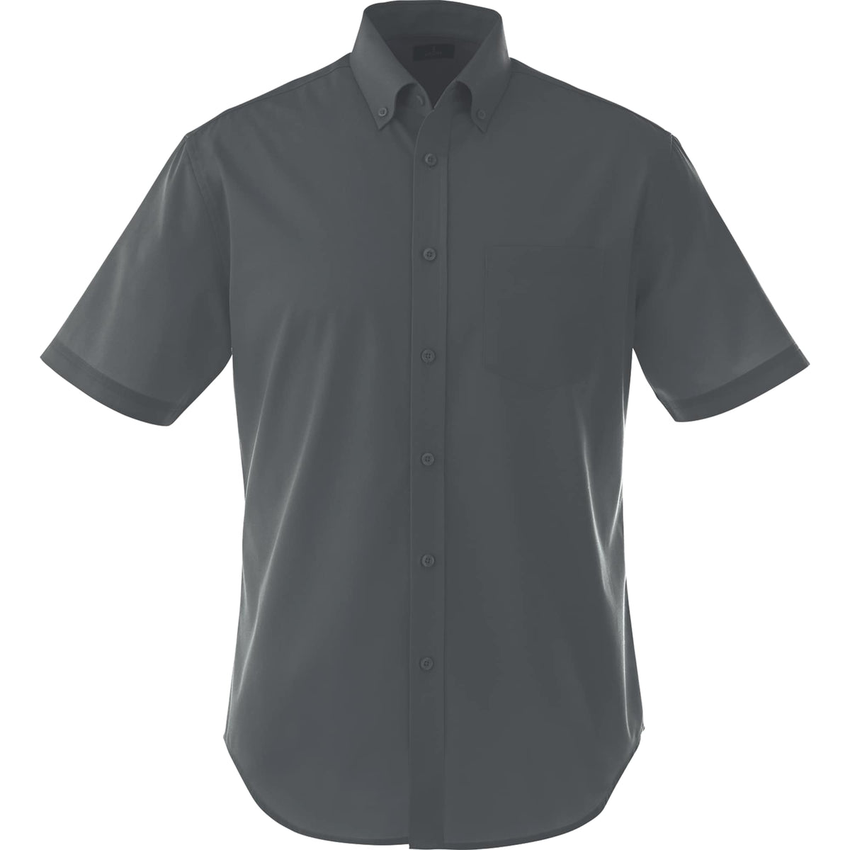 Stirling Short Sleeve Work Shirt in Poly Cotton Twill for Men Transfer - Grey Storm - Front Flat