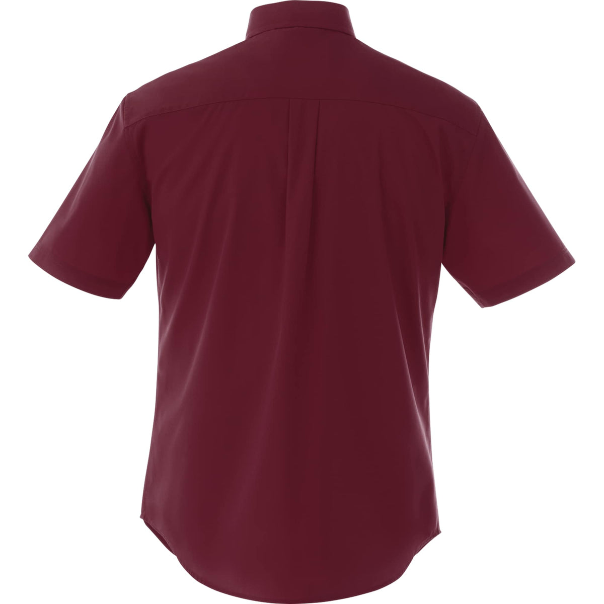 Stirling Short Sleeve Work Shirt in Poly Cotton Twill for Men Transfer - Maroon - Back Flat
