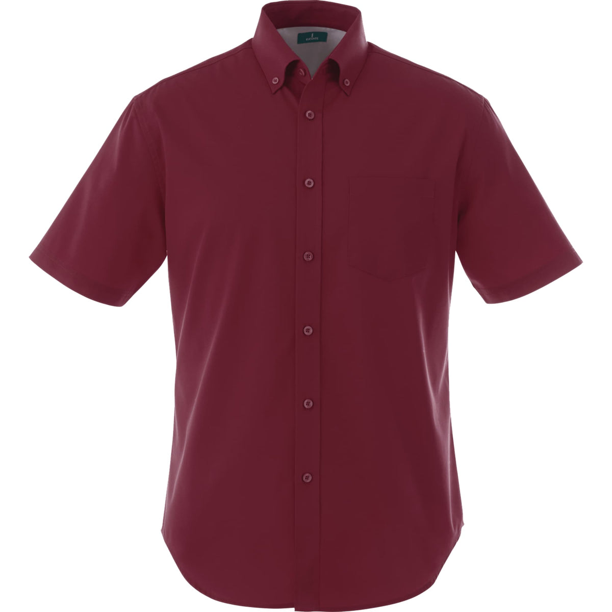 Stirling Short Sleeve Work Shirt in Poly Cotton Twill for Men Transfer - Maroon - Front Flat