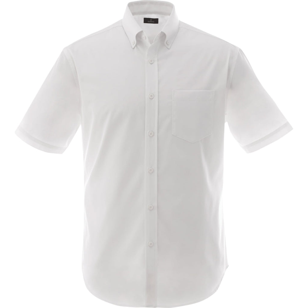 Stirling Short Sleeve Work Shirt in Poly Cotton Twill for Men Transfer - White - Front Flat