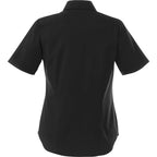 Stirling Short Sleeve Work Shirt in Poly Cotton Twill for Women Transfer - Black - Back Flat