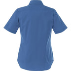Stirling Short Sleeve Work Shirt in Poly Cotton Twill for Women Transfer - Blue - Back Flat