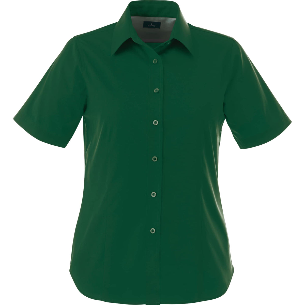 Stirling Short Sleeve Work Shirt in Poly Cotton Twill for Women Transfer - Forest Green - Front Flat