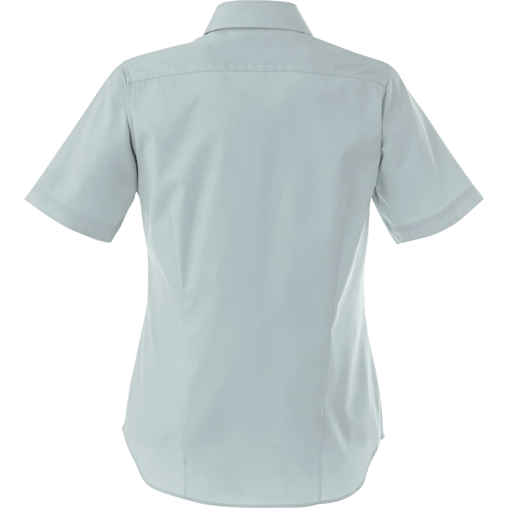 Stirling Short Sleeve Work Shirt in Poly Cotton Twill for Women Transfer - Grey - Back Flat