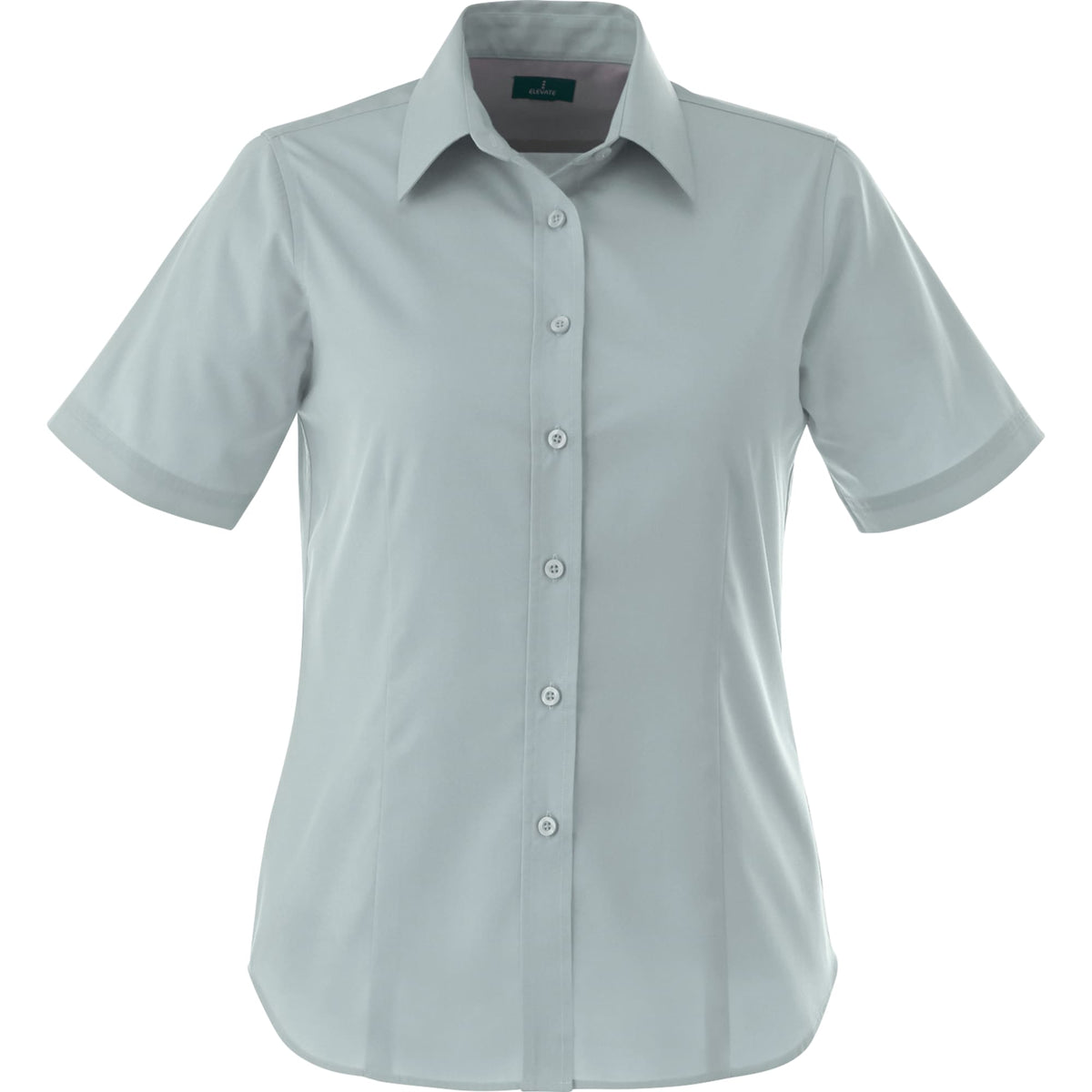 Stirling Short Sleeve Work Shirt in Poly Cotton Twill for Women Transfer - Grey - Front Flat