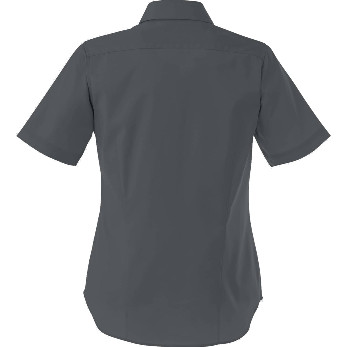 Stirling Short Sleeve Work Shirt in Poly Cotton Twill for Women Transfer - Grey Storm - Back Flat