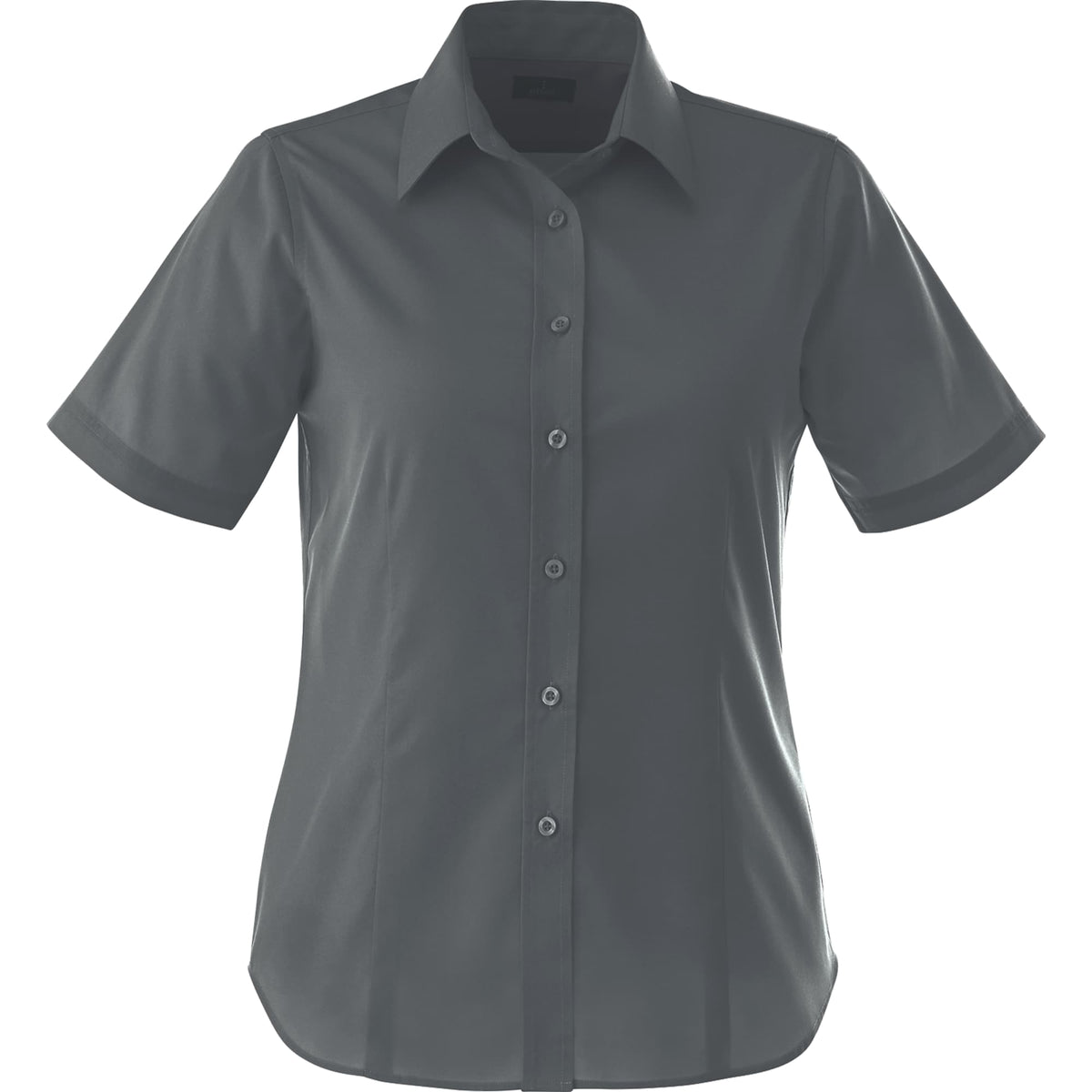 Stirling Short Sleeve Work Shirt in Poly Cotton Twill for Women Transfer - Grey Storm - Front Flat