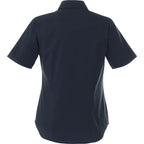 Stirling Short Sleeve Work Shirt in Poly Cotton Twill for Women Transfer - Navy - Back Flat