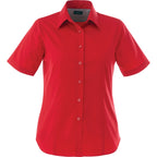 Stirling Short Sleeve Work Shirt in Poly Cotton Twill for Women Transfer - Team Red - Front Flat