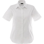 Stirling Short Sleeve Work Shirt in Poly Cotton Twill for Women Transfer - White - Front Flat