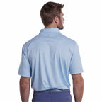 STITCH Atlantic Stripe Jersey Polo for Men Embroidery - Bluebell - Back On Model