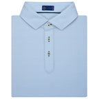 STITCH Atlantic Stripe Jersey Polo for Men Embroidery - Bluebell - Front